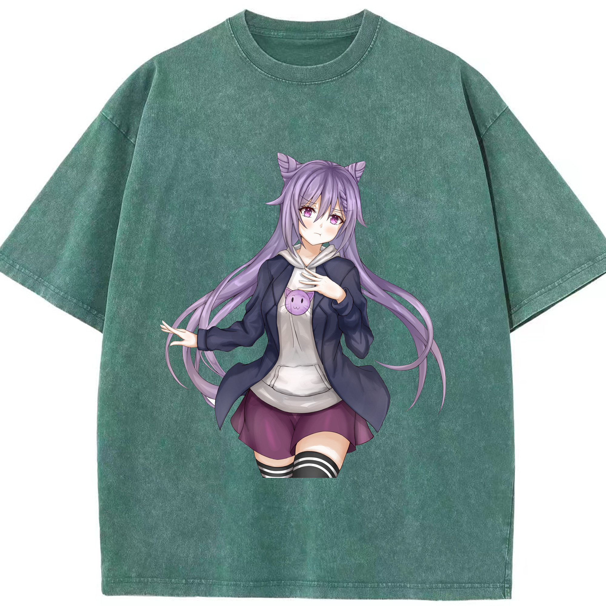 げんし神 刻晴 こくせい genshin Kokusei 綿100% ヴィンテージ風 半袖Tシャツ（フロントプリント）